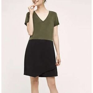 Anthropologie Dolan L. C. C. Women's Green & Black Color-block Tunic Dress Sz m